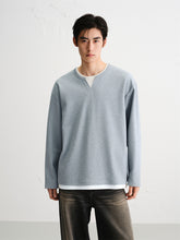 Men's Heavyweight Gray Layered-Look Long-Sleeve T-Shirt